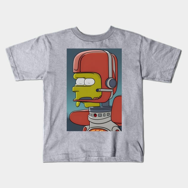 Robot in helmet Kids T-Shirt by Urbanic